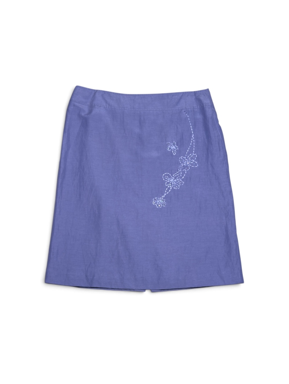 Vintage NWT Donna Toran Periwinkle Silk Linen Blend Skirt Size 12